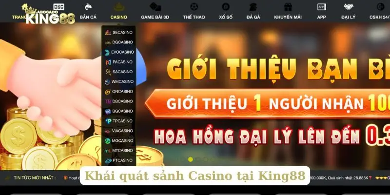 Khái quát sảnh Casino tại King88